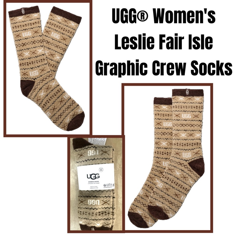 UGG® Women's Leslie Fair Isle Graphic Crew Socks
